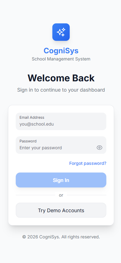 CogniSys Sign in phone interface