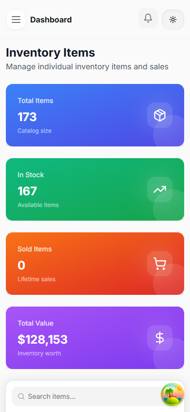 swiki Inventory phone interface