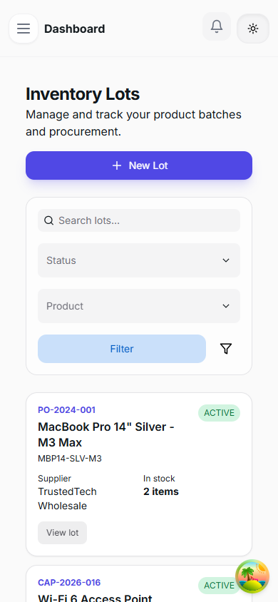 swiki Lots phone interface